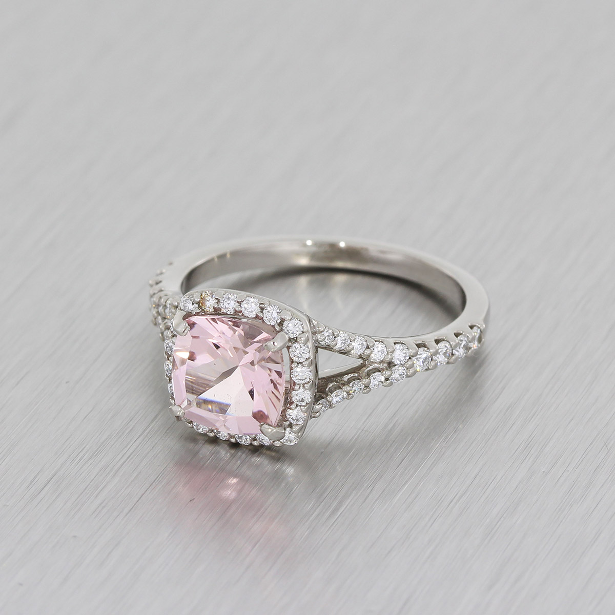 Split shank clearance morganite ring